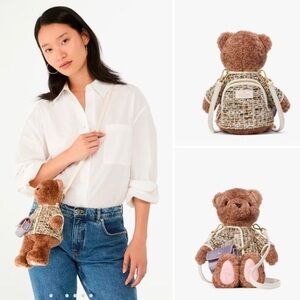 Kate Spade Katey Bear Tweed Crossbody Bag